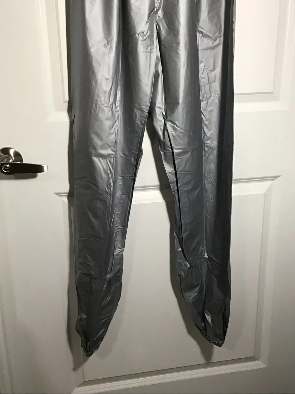 Men's Metallic Silver Sauna Pants Size S-M no pockets
